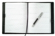 7.5"x9.5" White, Wide Rule, Black Hardcover Writing Pad