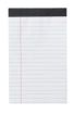 5"x8" White, Wide Rule Perforated Writing Pad